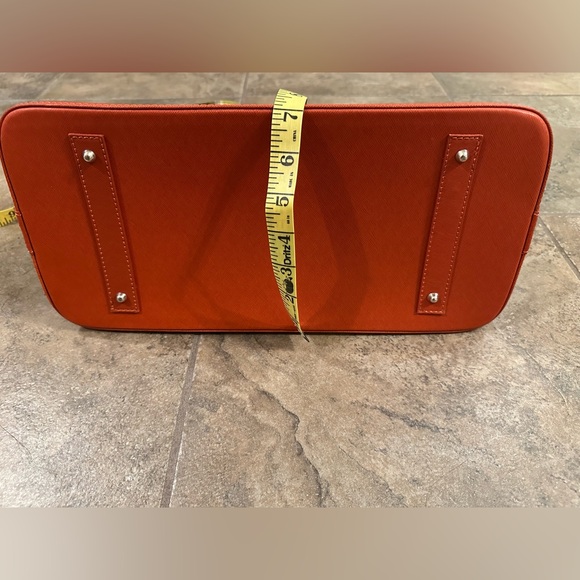 Pulicati Orange Brown Genuine Italian Leather Alma Bag Purse - Picture 4 of 6